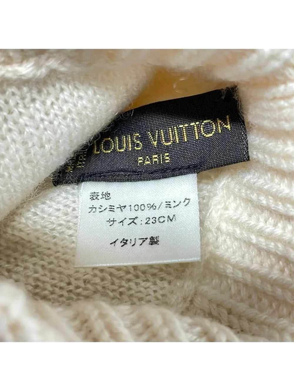 Louis Vuitton Gloves 23 Ivory Mittens Cashmere
